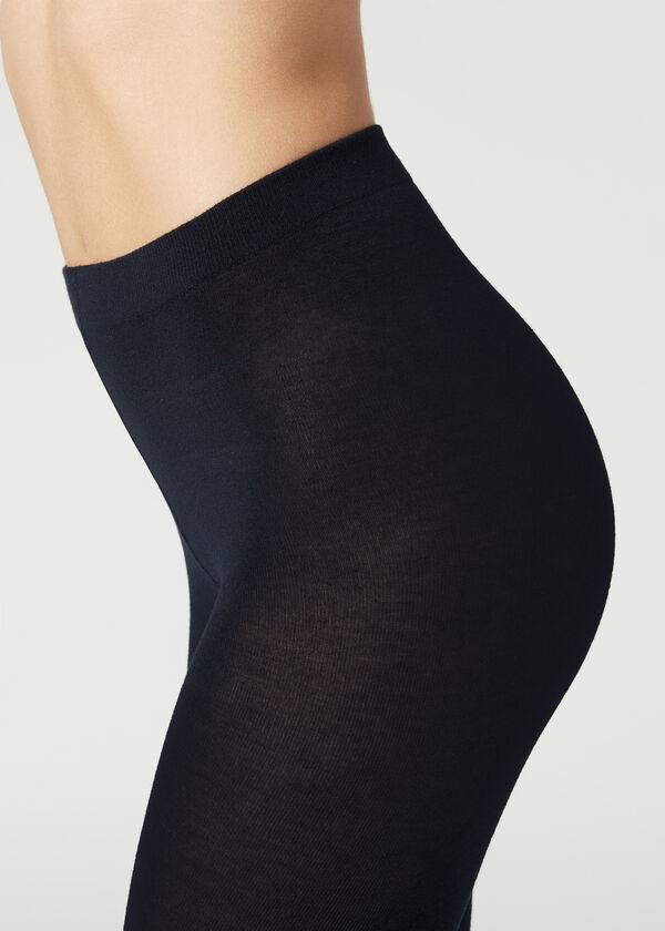 Calzedonia Soft Modal and Cashmere Blend Opaque Donna Collant Blu | IT1066EX