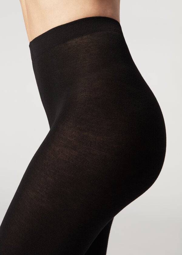 Calzedonia Soft Modal and Cashmere Blend Opaque Donna Collant Nere | IT1067RW