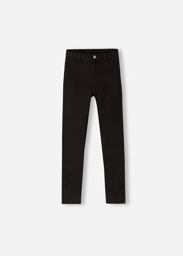 Calzedonia Soft Touch Denim Cropped Magro Bambino Leggings Nere Blu | IT3141DN