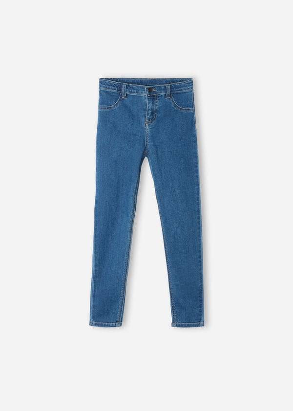 Calzedonia Soft Touch Denim Cropped Magro Bambino Leggings Blu | IT3142SO