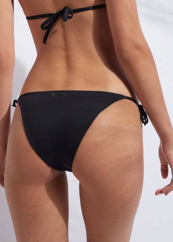 Calzedonia String Indonesia Donna Slip Bikini Nere | IT1597FM