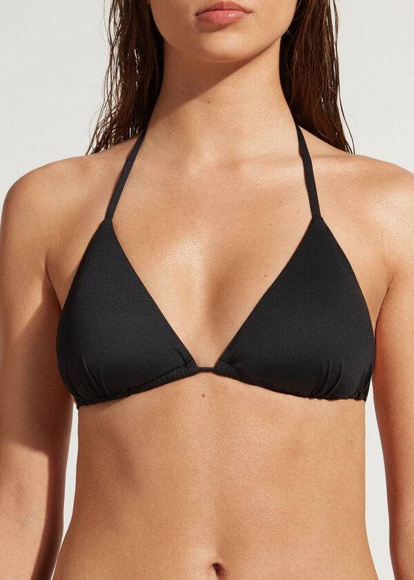 Calzedonia String Triangle Indonesia Donna Top Bikini Nere | IT1972NB