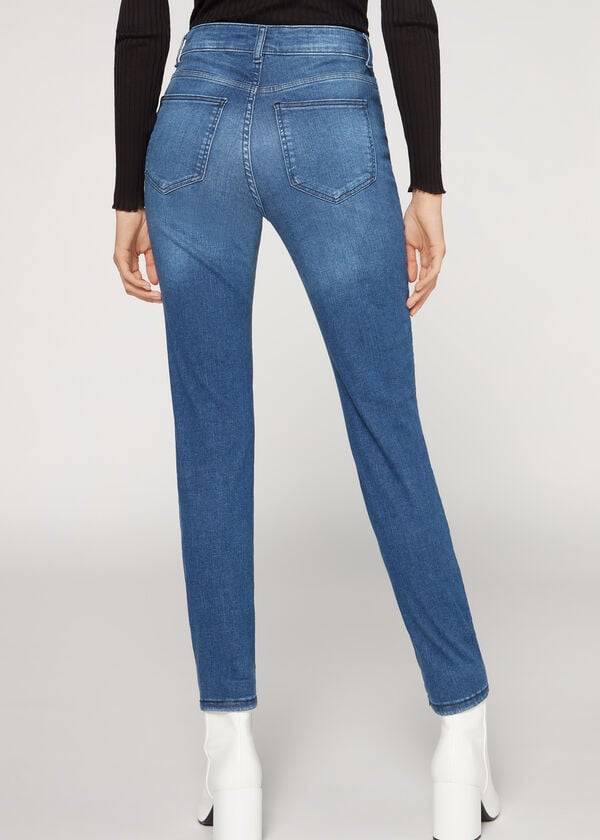 Calzedonia Super Flex Denim High Vita Superskinny Donna Jeans Blu | IT2615VD