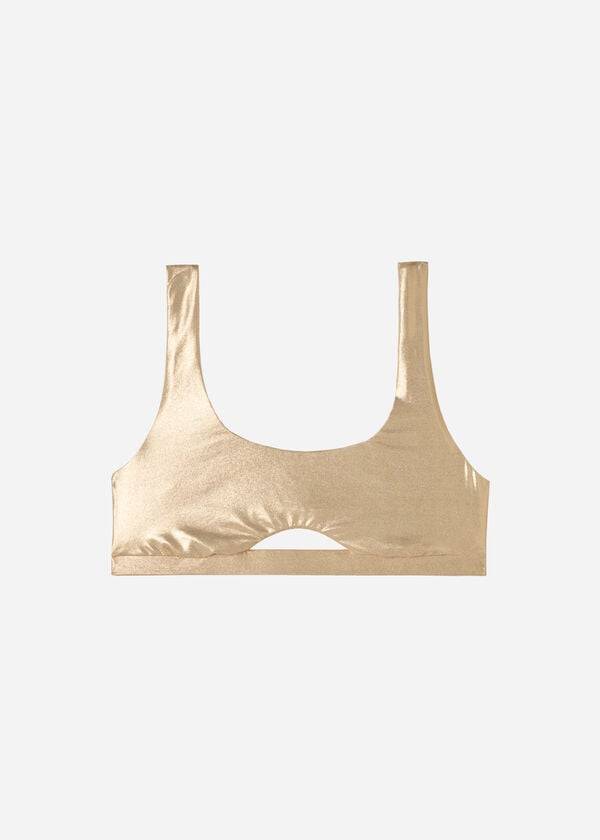 Calzedonia Tank Stile Palm Bay Donna Top Bikini Oro | IT1999MA