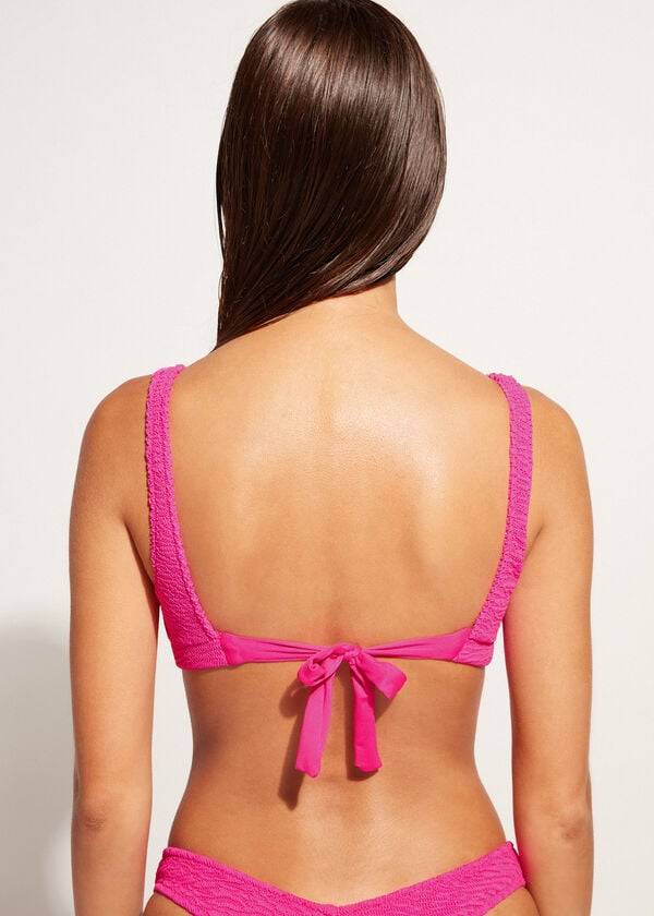 Calzedonia Tank-style Cut Out Miami Donna Top Bikini Rosa | IT2006UT