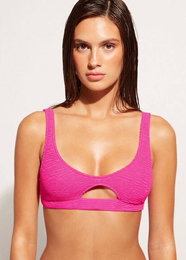 Calzedonia Tank-style Cut Out Miami Donna Top Bikini Rosa | IT2006UT