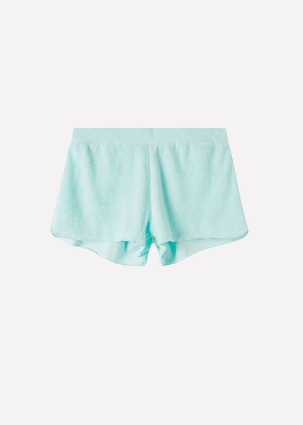 Calzedonia Terrycloth Shorts Donna Cover Ups Blu | IT2149ZG