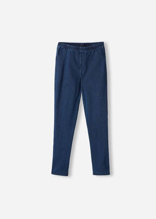 Calzedonia Thermal Denim Bambino Leggings Blu | IT3147UT