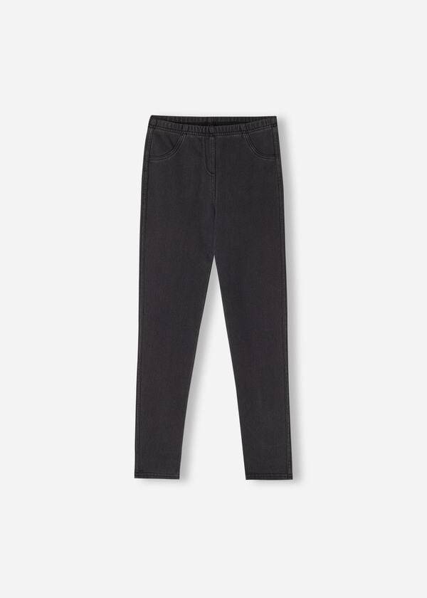 Calzedonia Thermal Denim Bambino Leggings Grigie | IT3148YU