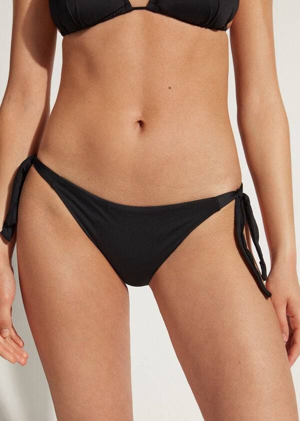 Calzedonia Tied Indonesia Donna Slip Bikini Nere | IT1645PQ