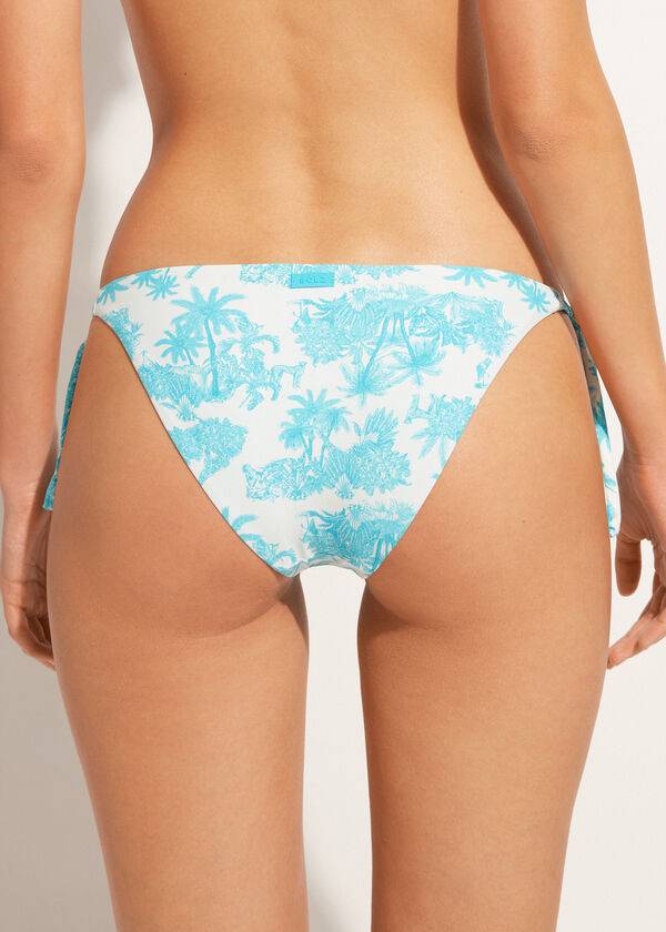 Calzedonia Tied Sorrento Donna Slip Bikini Blu | IT1655ZG