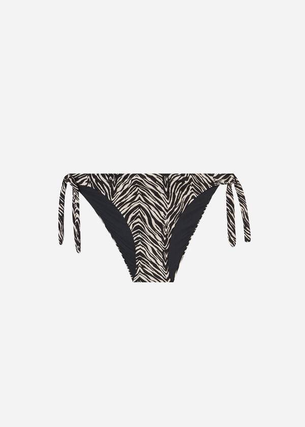 Calzedonia Tied Zebra Nairobi Donna Slip Bikini Nere | IT1656XF