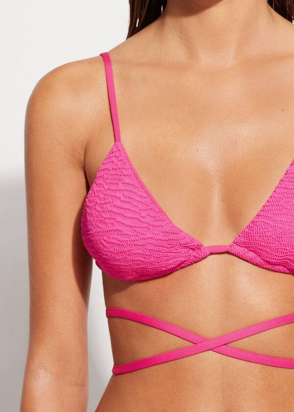 Calzedonia Triangle Ciabatte String Miami Donna Top Bikini Rosa | IT2020XF