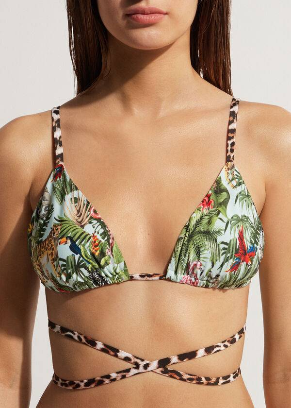 Calzedonia Triangle String Nairobi Eco Donna Top Bikini Verdi | IT2056TV