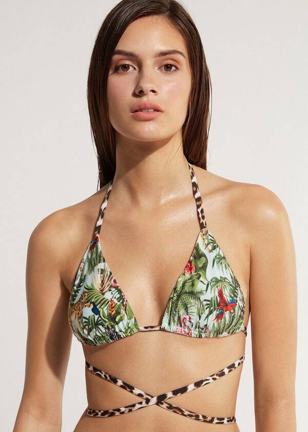 Calzedonia Triangle String Nairobi Eco Donna Top Bikini Verdi | IT2056TV