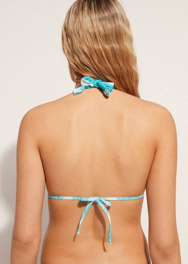 Calzedonia Triangle String Sorrento Donna Top Bikini Blu | IT2059IS