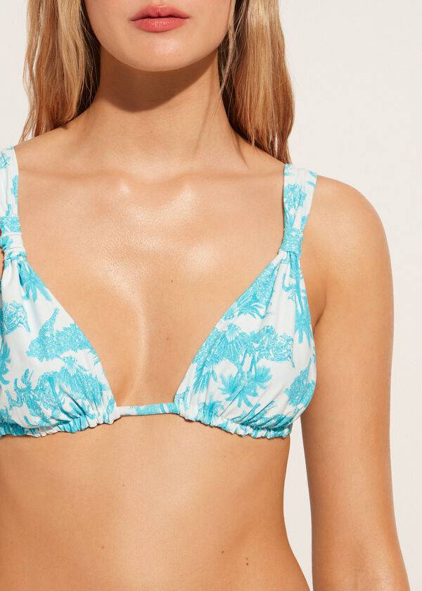 Calzedonia Triangle String Sorrento Donna Top Bikini Blu | IT2059IS