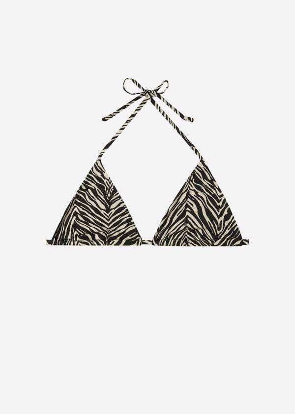 Calzedonia Triangle String Zebra Nairobi Donna Top Bikini Nere | IT2065FM