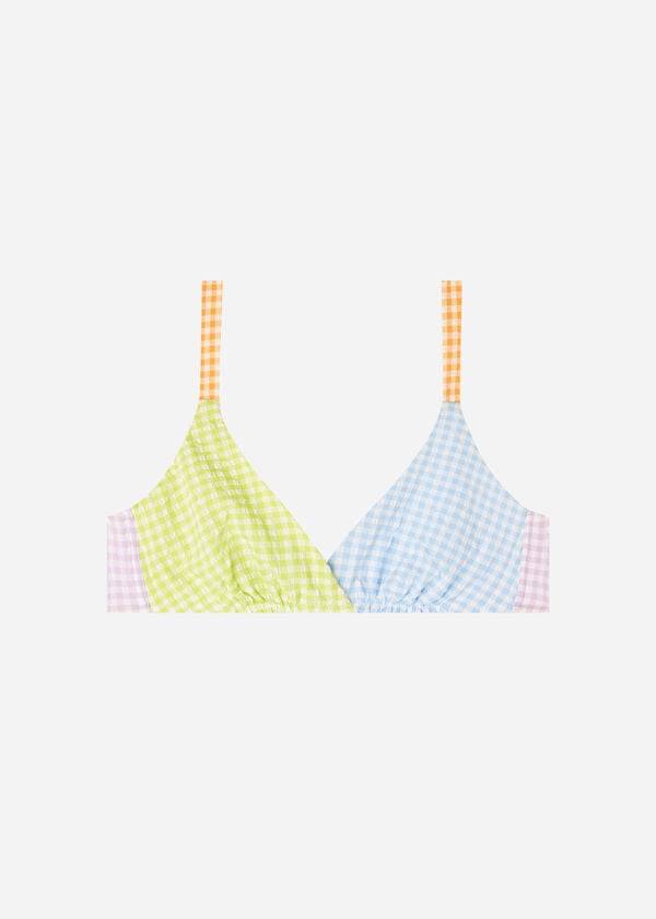 Calzedonia Triangle Valencia Donna Top Bikini Verdi Blu | IT2066GL