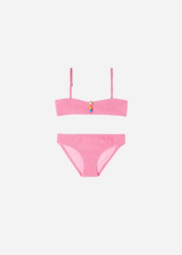 Calzedonia Two-Piece Bandeau San Diego Bambino Costumi Da Bagno Rosa | IT3068GL