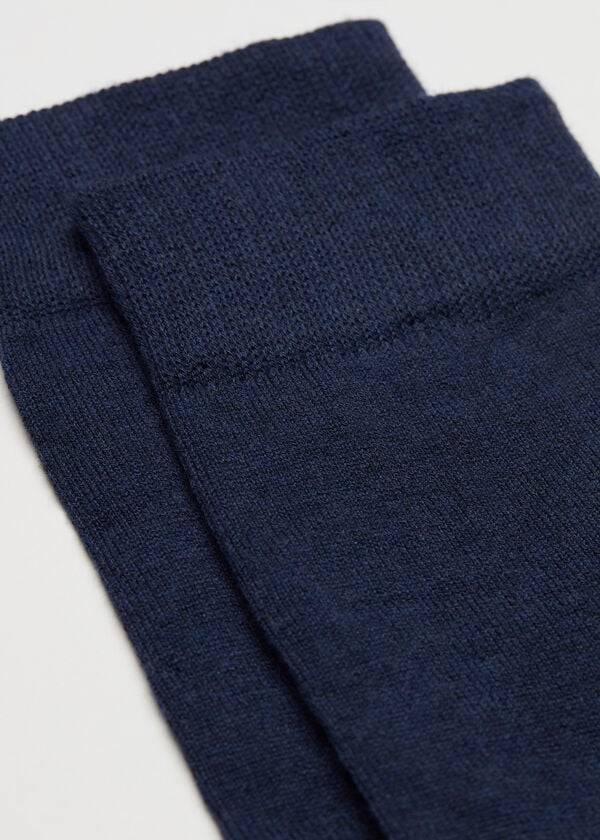 Calzedonia Warm Cotone Crew Uomo Calzini Blu Marino | IT2840SO