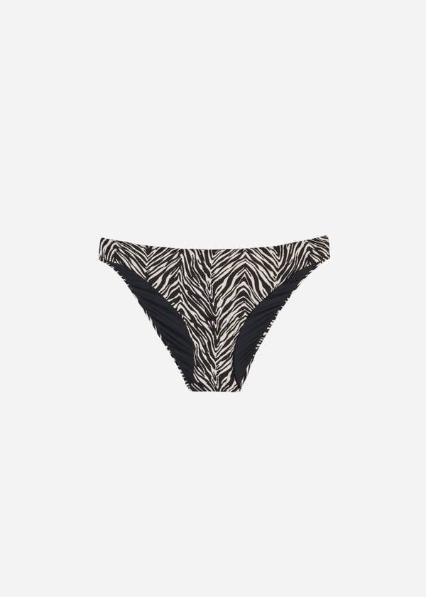 Calzedonia Zebra Nairobi Donna Slip Bikini Nere | IT1661MA